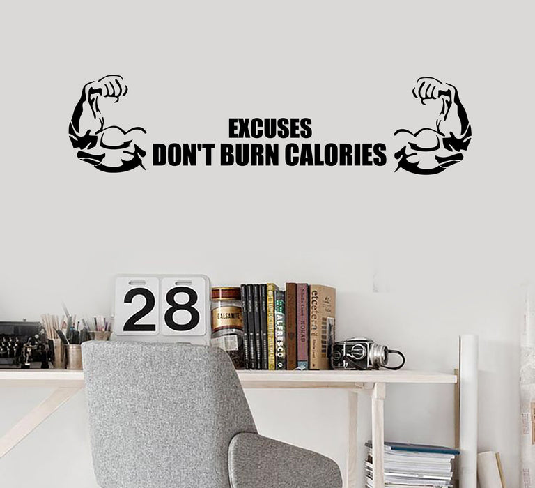 Vinyl Wall Decal Motivation Quote Words Letters Inspiring For Gym Burn Calories Stickers 2006ig (22.5 in X 5.5 in)