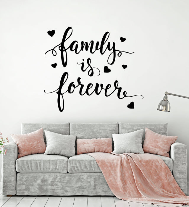 Vinyl Wall Decal Quote Words For Home Family Forever Stickers (2495ig)