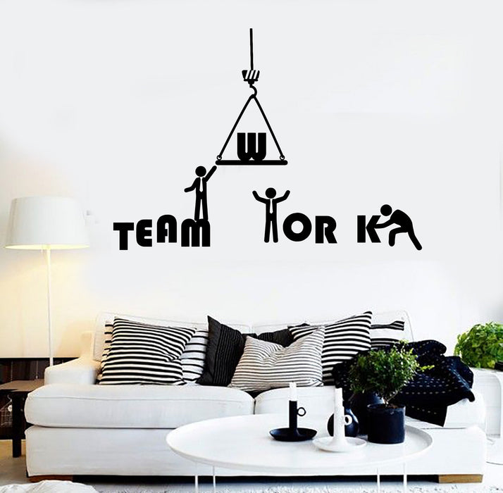Vinyl Wall Decal Teamwork Word Office Inspiration Stickers Mural Unique Gift (ig4300)