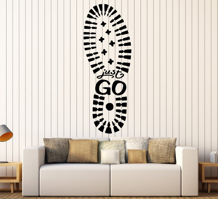 Vinyl Wall Decal Boot Print Travel Agency Tourism Quote Stickers Unique Gift (ig4312)