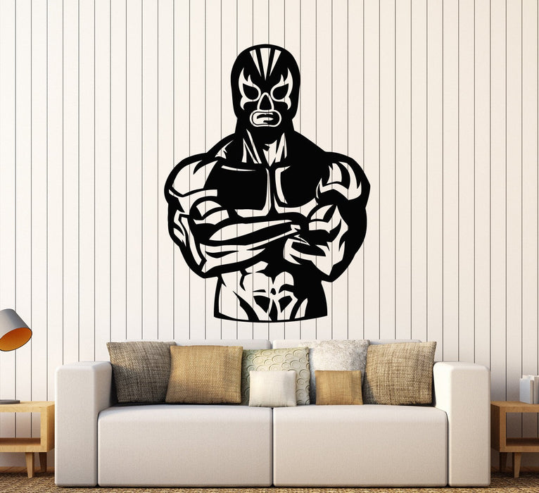 Vinyl Wall Decal Mexican Wrestler Wrestling Lucha Libre Luchador Stickers Unique Gift (ig3814)