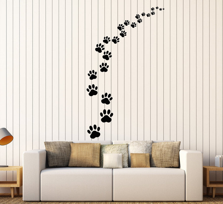 Vinyl Wall Decal Footprints Paws Animal Pet Cat Dog Pet Grooming Large Interior ig3829