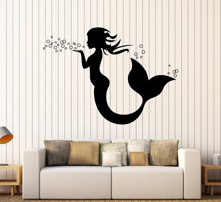 Vinyl Wall Decal Mermaid Marine Decor Nursery Kids Room Stickers Unique Gift (ig3872)