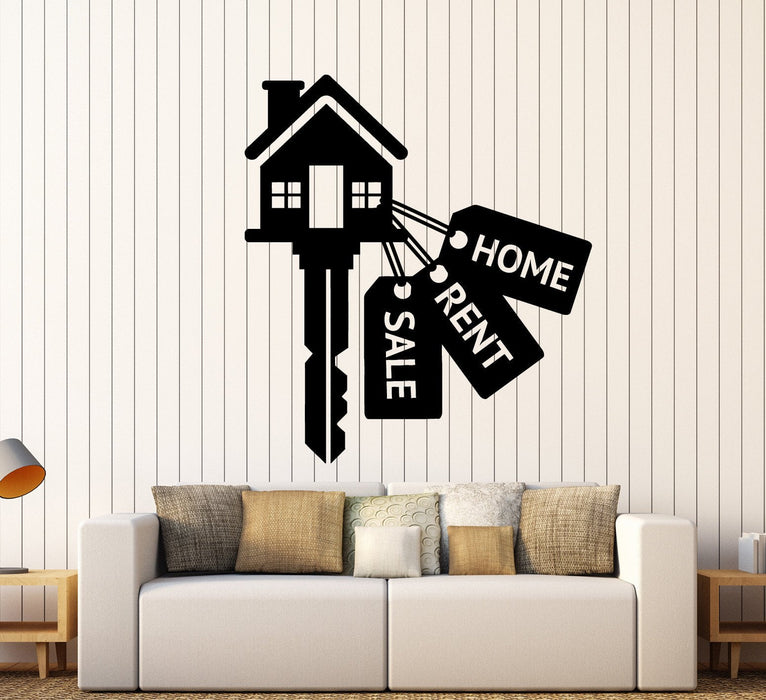 Vinyl Wall Decal Real Estate Keys House Home Rent Stickers Murals Unique Gift (ig4658)