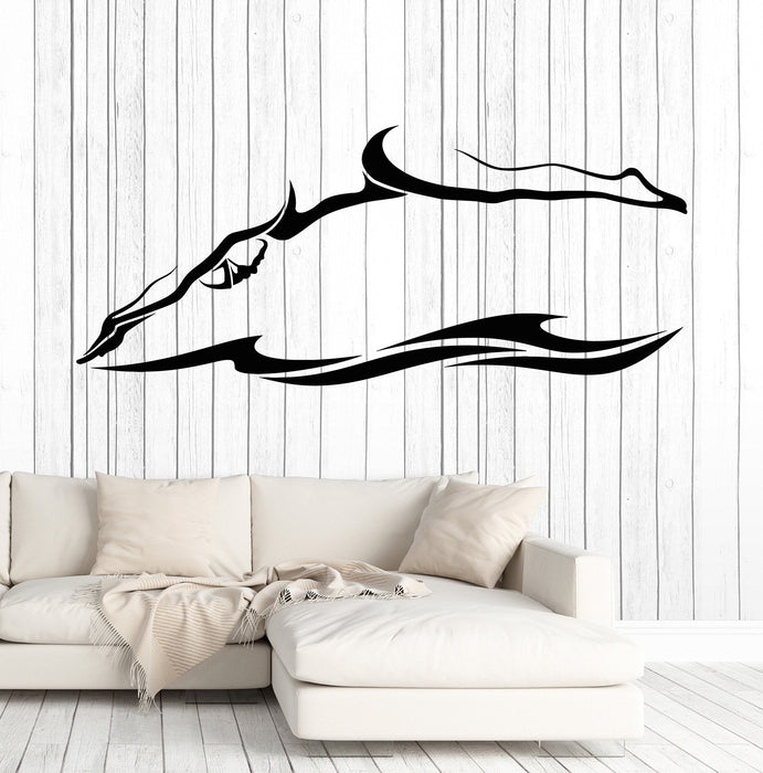 Vinyl Wall Decal Swimmer Swimming Pool Water Sport Swim Stickers Unique Gift (ig4869)