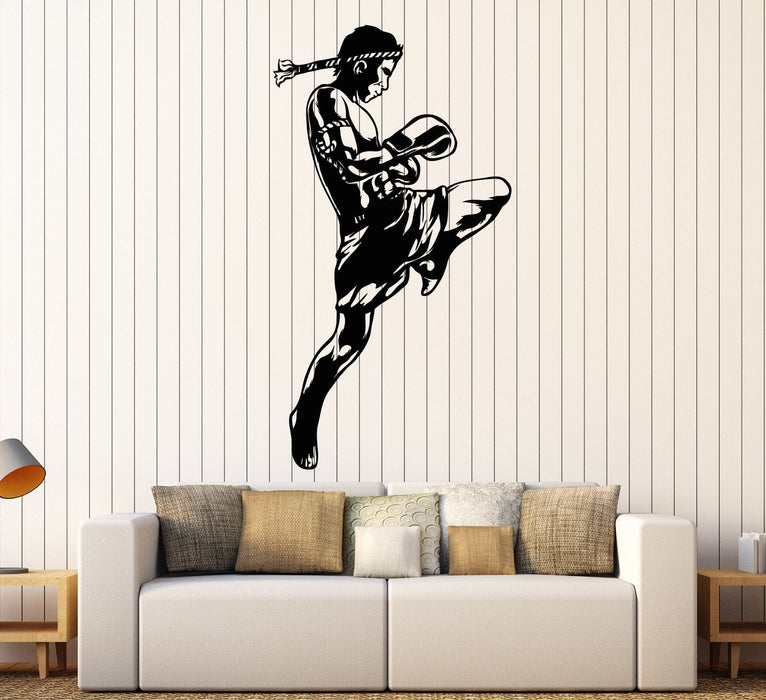 Vinyl Wall Decal Muay Thai Boxing MMA Fighter Martial Arts Sports Stickers Unique Gift (ig4654)