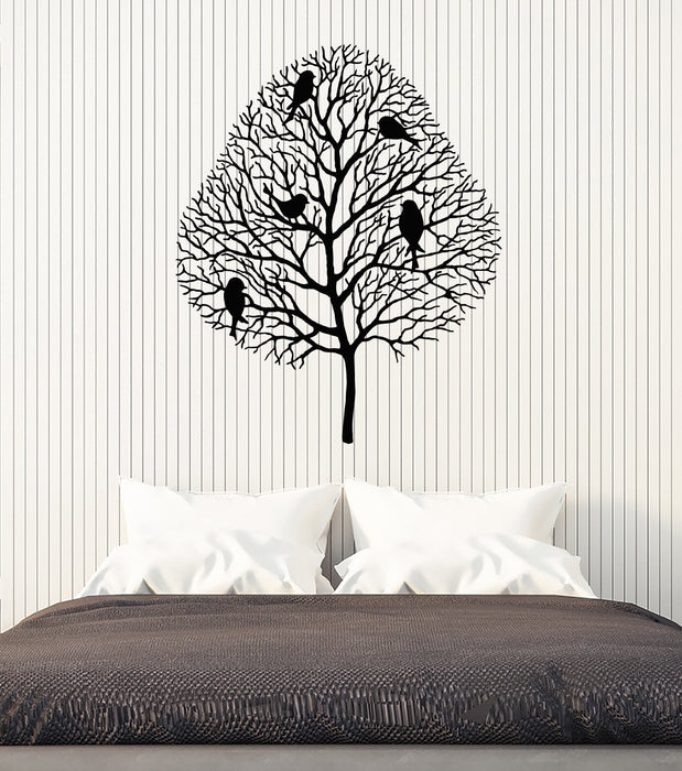 Vinyl Wall Decal Bare Tree Branches Birds Room Art Idea Stickers Mural Unique Gift (ig4934)