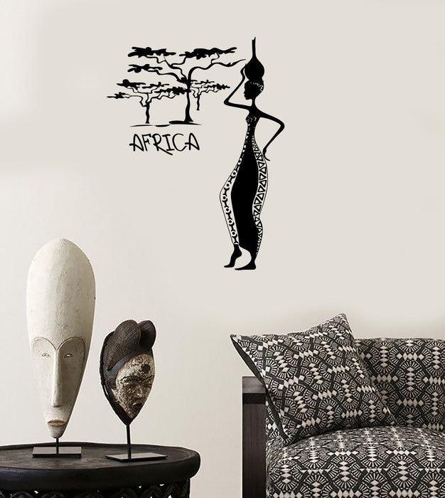 Wall Decal Africa African Woman Female Vinyl Stickers Art Mural Unique Gift (ig2540)