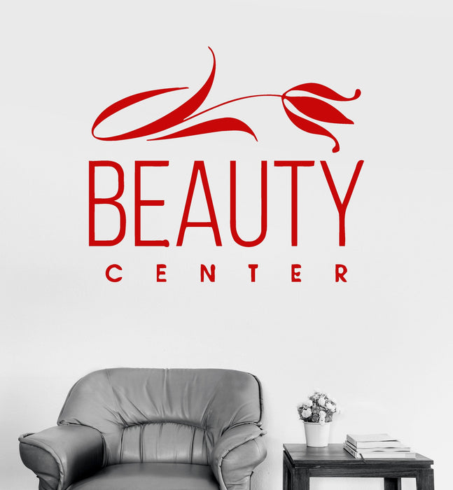 Vinyl Wall Decal Beauty Center Woman Salon Spa Flower Nails Stickers Unique Gift (ig3236)
