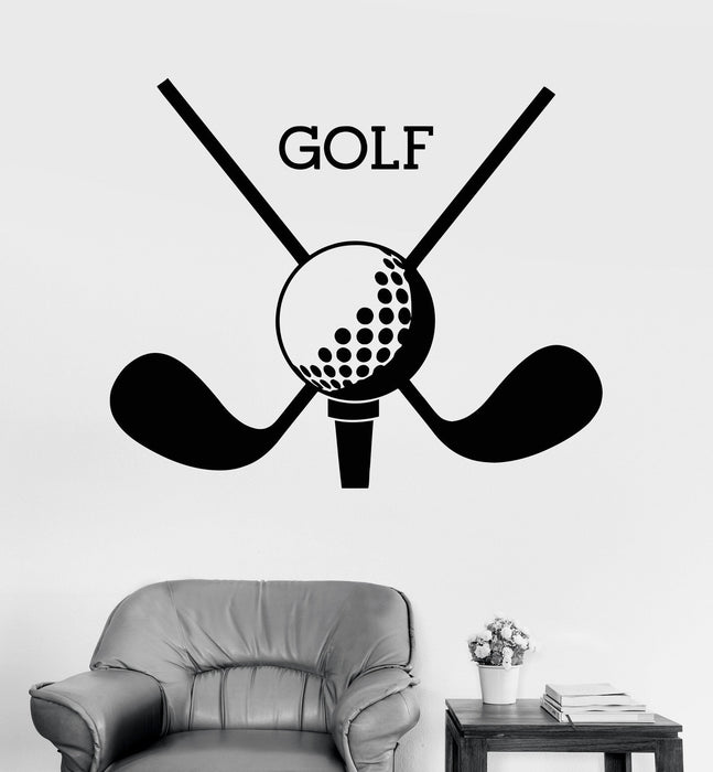 Vinyl Wall Decal Golf Club Sport Putters Ball Stickers Mural Unique Gift (ig3314)