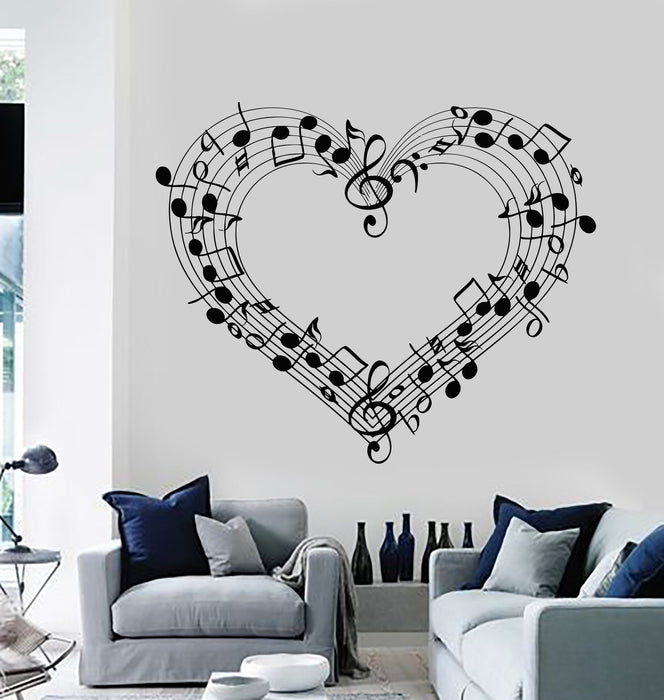 Wall Decal Sheet Music Love Coolest Room Decor Vinyl Stickers Art Mural Unique Gift (ig2583)