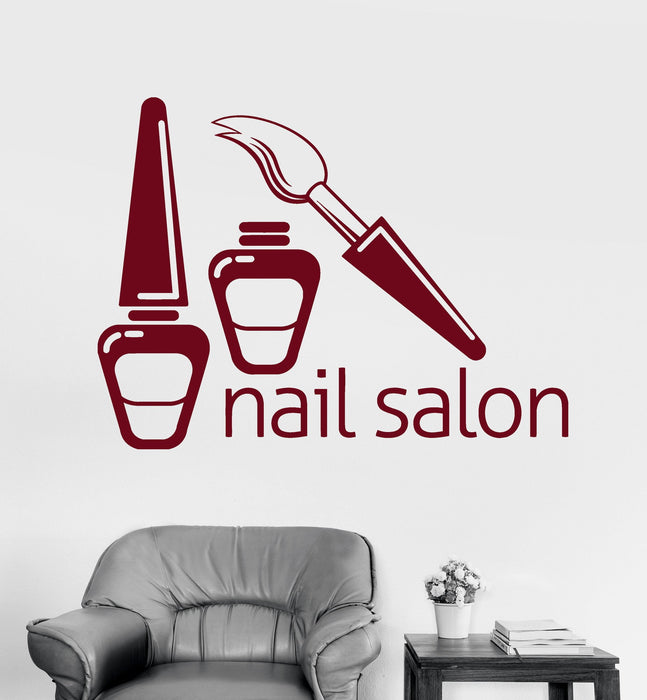 Vinyl Wall Decal Nail Salon Polish Beauty Woman Girl Stickers Mural Unique Gift (ig3600)