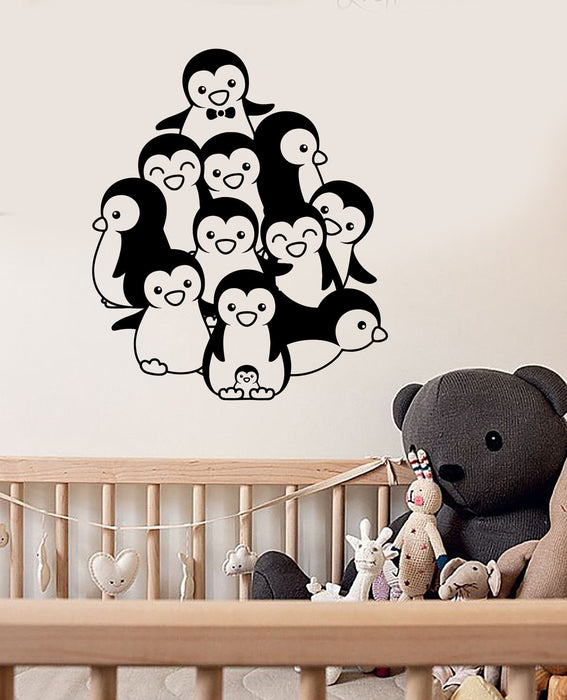 Vinyl Wall Decal Penguins Baby Room Animals Nursery Kids Art Stickers Unique Gift (ig2943)