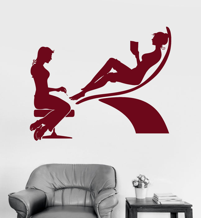 Vinyl Wall Decal Nail Spa Salon Pedicure Woman Stickers Mural Unique Gift (ig3686)
