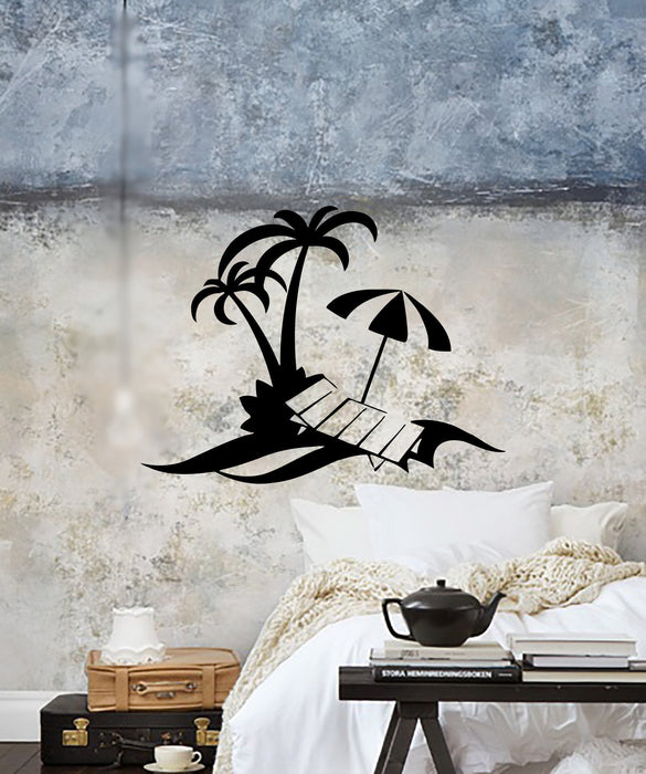 Vinyl Decal Palm Beach Vacation Travel Agency Wall Stickers Mural Unique Gift (ig2683)