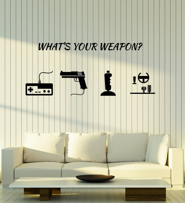 Vinyl Wall Decal Gamer Weapon Quote Video Games Controllers Gaming Art Stickers Mural Unique Gift (ig5130)
