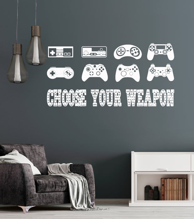 Vinyl Wall Decal Gaming Quote Joysticks Video Game Gamer Room Stickers Unique Gift (ig4500)