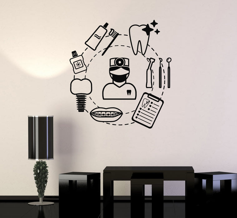 Vinyl Wall Decal Dental Care Dentist Teeth Сlinic Tools Stickers Mural Unique Gift (ig5072)