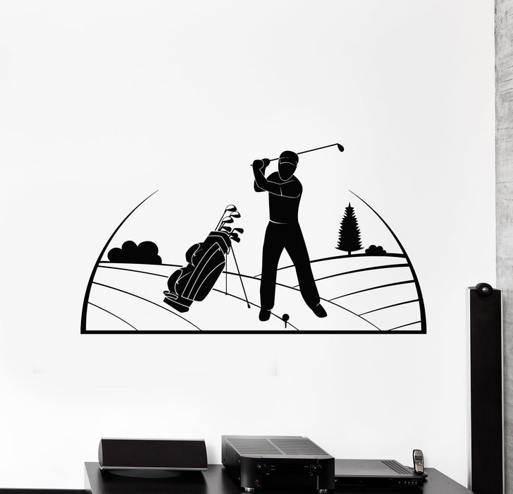 Vinyl Wall Decal Golf Resort Club Golfer Player Art Stickers Mural Unique Gift (ig5193)