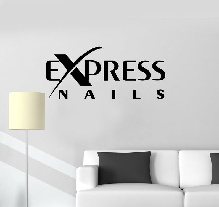 Vinyl Wall Decal Express Nails Quote Logo Beauty Salon Stickers Unique Gift (ig3438)