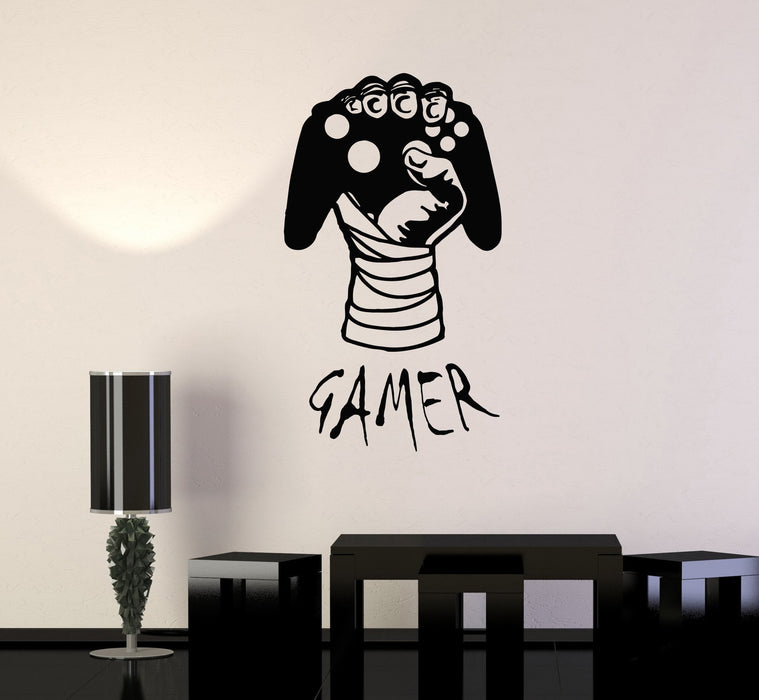 Vinyl Decal Gamer Hand Video Game Gaming Decor Boys Room Wall Stickers Unique Gift (ig2756)