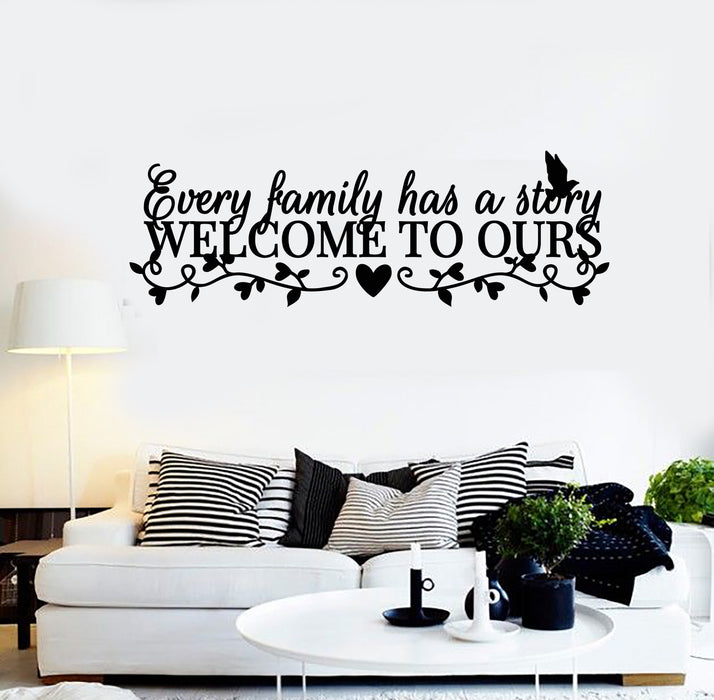 Vinyl Wall Decal Quote Words Saying Home Family Welcome Stickers Mural (g390)