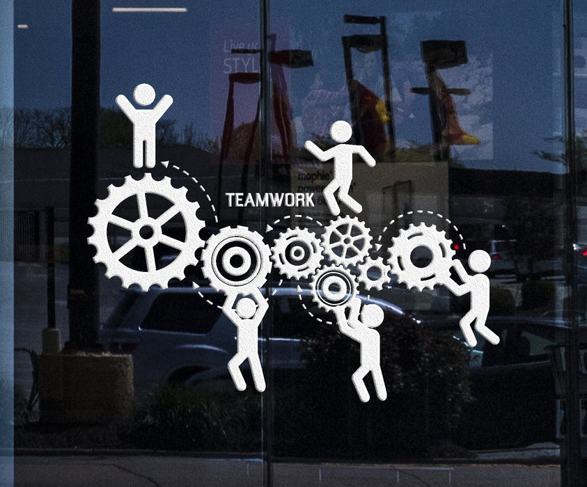 Window and Wall Decal Teamwork Office Motivation Worker Stickers Unique Gift (ig4159w)