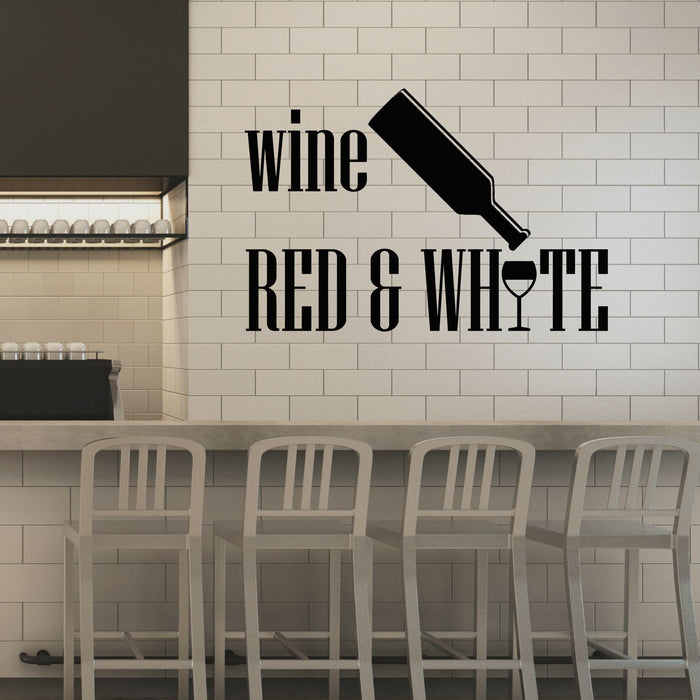 Vinyl Wall Decal Lettering Wine Store Red White Alcohol Drinks Stickers Mural (g8298)