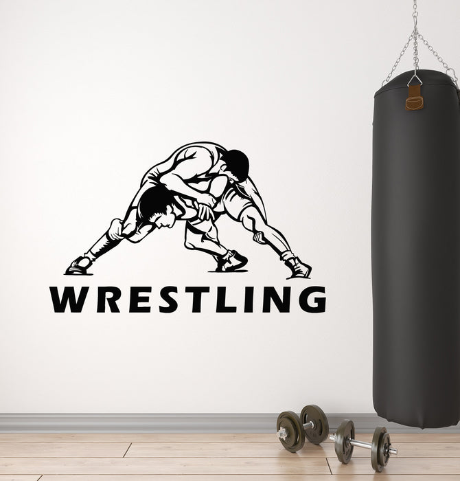 Vinyl Wall Decal Wrestling Fighters Athletes Combat Sport Stickers Mural (g1977)