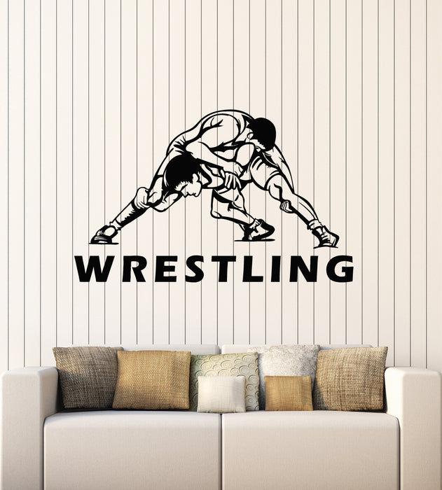 Vinyl Wall Decal Wrestling Fighters Athletes Combat Sport Stickers Mural (g1977)