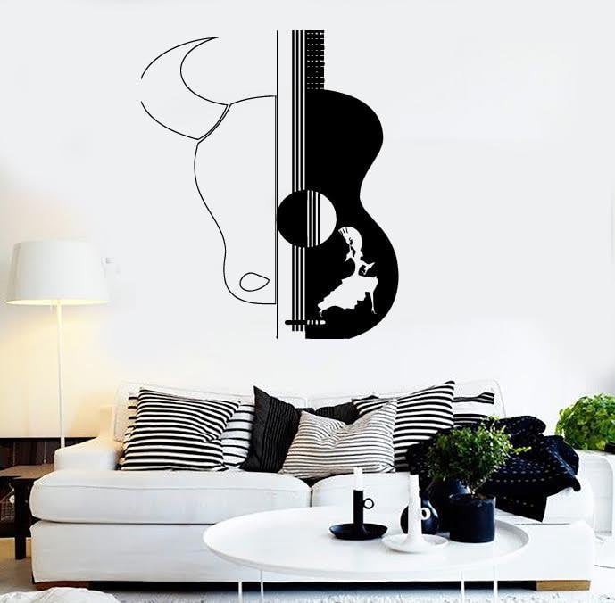 Wall Stickers Vinyl Decal Spain Spanish Dance Guitar Bull Decor  Unique Gift (z2381)