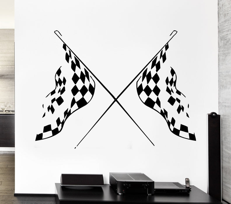 Vinyl Decal Car Race Formula Checkered Flag Sport Need Speed Man Sticker For Garage Unique Gift (z2777)