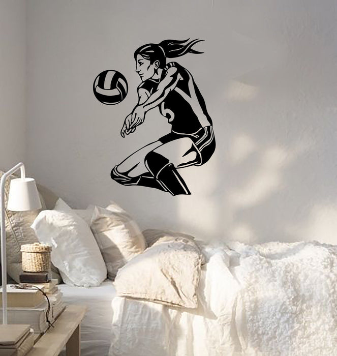 Wall Sticker Sport Volleyball Player Beach Woma Girl Female Vinyl Decal Unique Gift (z3068)