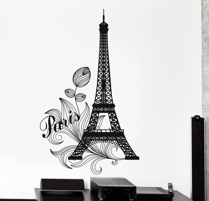 Wall Vinyl Decal Eiffel Tower Decal Paris France Decor Unique Gift z3829