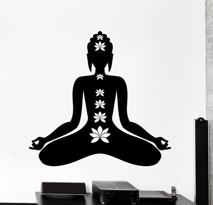 Wall Decal Buddha Yoga Lotus Meditation Interior Home Decor Unique Gift z4035