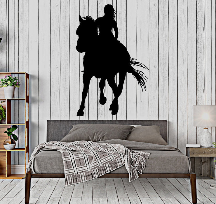 Wall Decal Girl And Horse Romantic Nature Livign Room Interior Decor Unique Gift z4051