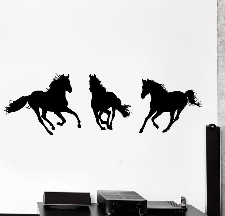 Wall Vinyl Decal Horses Mustang Animals Nature Home Interior Decor Unique Gift z4075