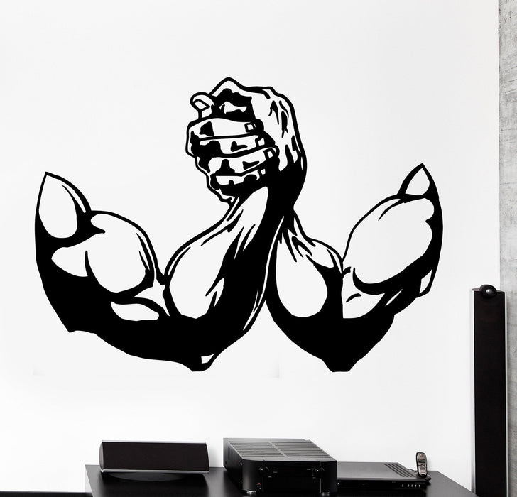 Wall Vinyl Decal Arm Wrestling Sport Bodybuilding Home Interior Decor Unique Gift z4155