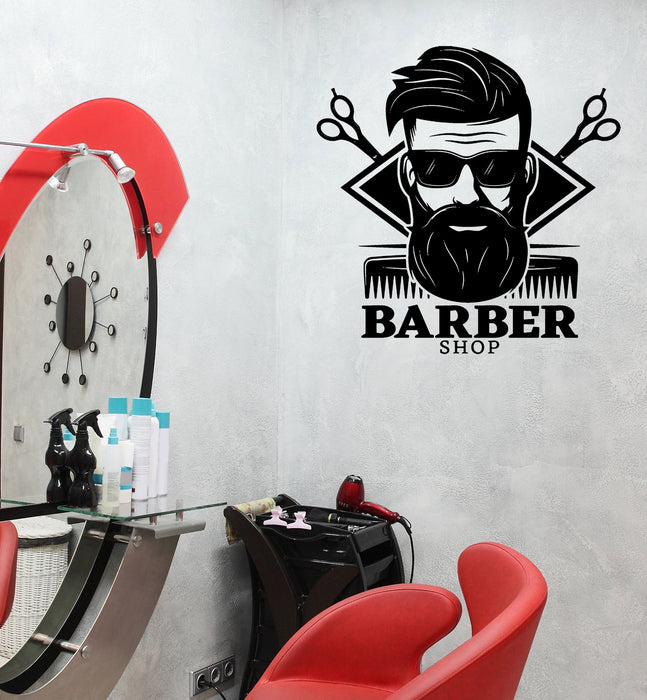 Wall Vinyl Decal Stylist Men's Haircuts Barbershop Interior Decor Unique Gift z4809
