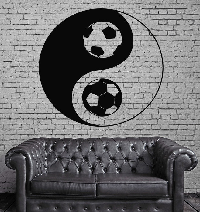 Soccer Football Ball Black White Sport Decor Wall MURAL Vinyl Art Sticker Unique Gift z837