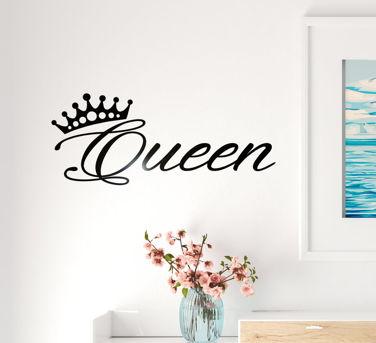 Queen Crown Vinyl Wall Decal Stickers Bedroom Décor Words  Inspiring Letters  2033ig (22.5 in x 9 in)