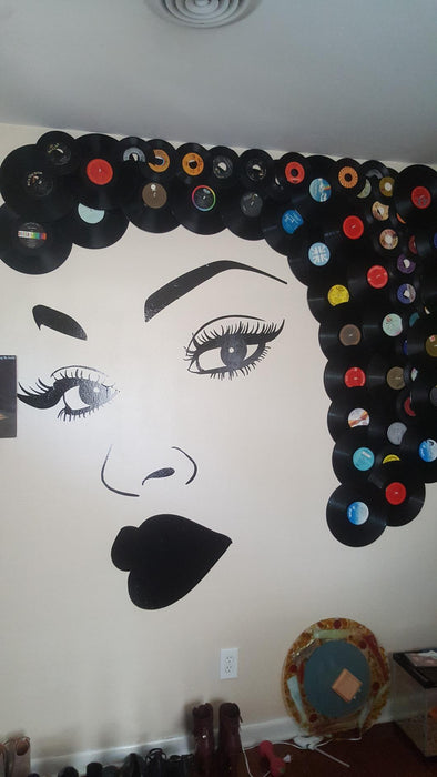 Woman Profile Portrait Girl Face Eyelashes Lips Vinyl Wall Decal Sticker (2213ig)