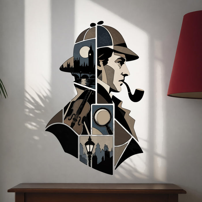 Colorful Detective Sherlock Holmes Modern Wall Decal z6024
