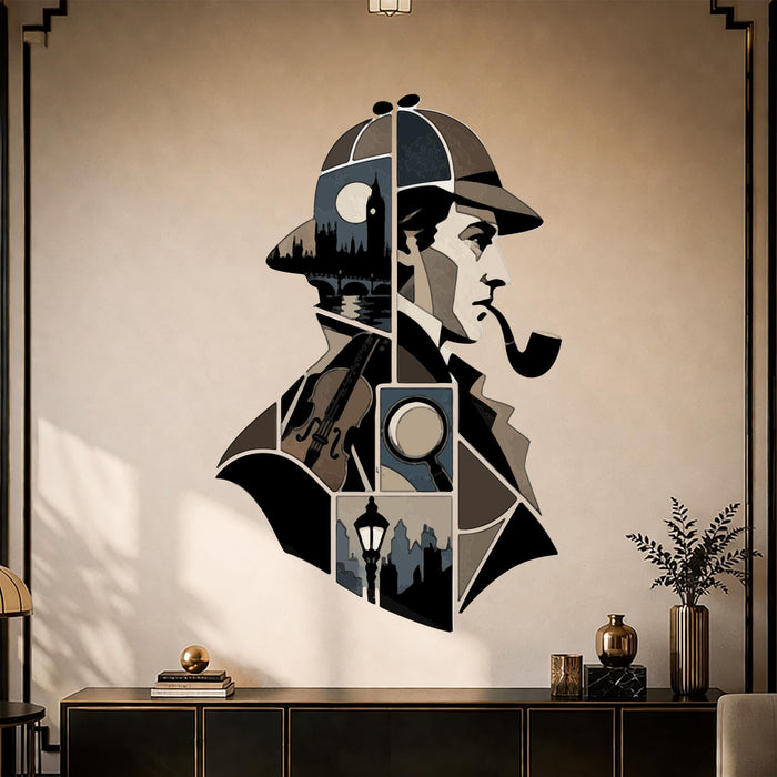 Colorful Detective Sherlock Holmes Modern Wall Decal z6024