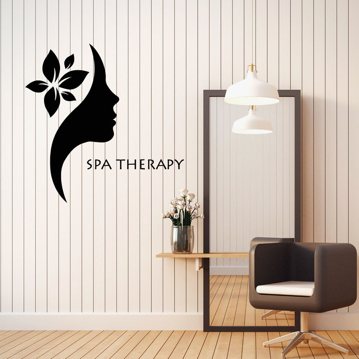 Vinyl Wall Decal Beauty Salon Spa Therapy Beauty Girl Fashion Stickers Mural (g8535)