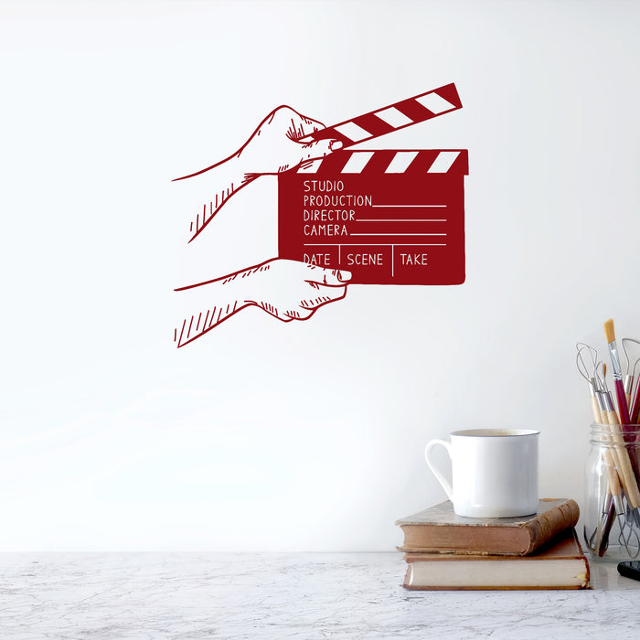 Vinyl Wall Decal Clapperboard Cinema Filmmaking Film Movie Stickers Unique Gift (ig4839)