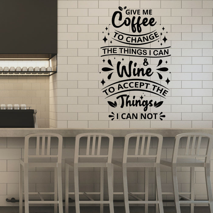 Vinyl Wall Decal Give Me Coffee Shop Quote Words Calligraphy Stickers Mural (g8663)