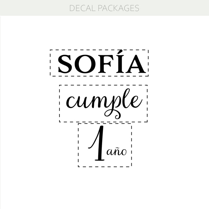 Custom Spanish Birthday Vinyl Decal – Personalized “Cumpleaños” Name & Age Party Decoration w113