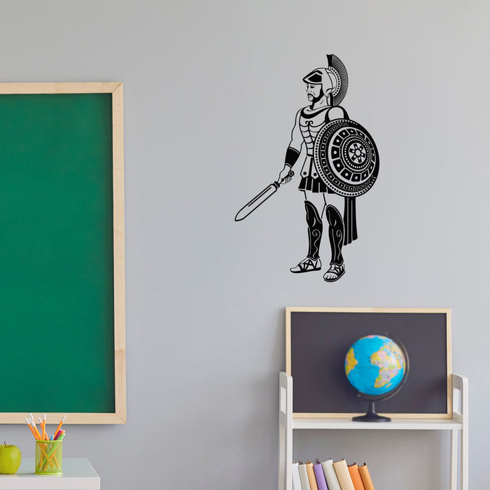 Vinyl Wall Decal Ancient Greek Warrior Greece Sword and Shield Stickers Mural Unique Gift (ig4959)