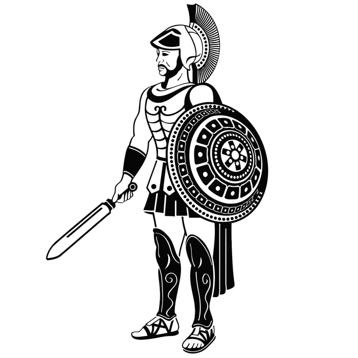 Vinyl Wall Decal Ancient Greek Warrior Greece Sword and Shield Stickers Mural Unique Gift (ig4959)